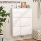 Shoe Cabinet With 3 Flip Drawers  Metal Entrance Shoe Cabinet  For Entryway