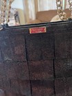 Rare  Kate Spade New York Plisse Priti Shopper Leather Black Metallic Tote  445