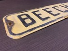 Vtg Beech St Street road Sign 24  x 6  Pressed embossed raised Steel  88
