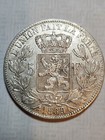 1869 Belgium 5 Francs King Leopold Ii Coinage Km-24 