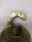 Vintage Columbia Brass 6 Lever Pancake Padlock Lock W key Works