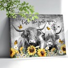 Farmhouse Highland Cow Wall Art Rustic 12l  X 16w  Sunflower Highland Cow