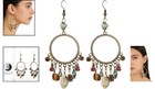 Vintage Bohemian Dangle Earrings With Natural Shells And Gems - Unique Charm
