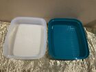 New Unique Tupperware Season Serve Dark Teal Color Large Marinade Container