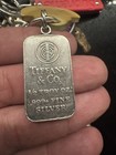 Tiffany   Co  999 Fine Silver Rectangle Dog Tag Pendant 1 2 Troy Oz
