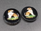 Micromosaic Dog Antique Plaques 2 Italy Grand Tour