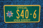 Iowa State Sheriff License Plate Law Enforcement Police