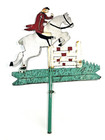 Vintage American Folk Art Equestrian Horseback Horse Jumping Riding Weathervane