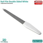 Dual Sided Metal Nail File White Plastic Handle Manicure Pedicure Nail Dressers