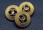 2pcs Chanel Cc  Gold Round Button 20mm
