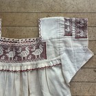 Vtg Mexican Huipil Dress Hand Embroidered Bird Oaxacan Tunic Pockets Youth