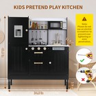 Kids Play Kitchen Pretend Wooden Kitchen Playset With Realistic Lights   Sounds