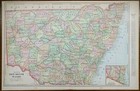 Vintage 1900 New South Wales Map 22 x14    Old Antique Original Newcastle 