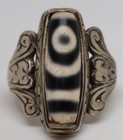 Ancient Chung  Dzi One Eye  Ring With Pure Silver