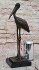 Vintage Austrian Vienna Bronze Cold Painted Stork Baby Hot Cast Sculpture Art Nr