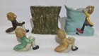 Lot Of Five Vintage  Pixie Elf  Acme Norcrest Planters And Figurines 1940 50 