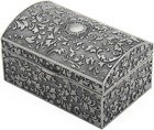 Vintage Metal Jewelry Box Small Trinket Storage Organizer Box Chest Ring Case   