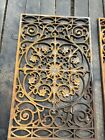 Antique Pair Of Ornate Cast Iron Panels 18    X 28 5     Heavy Pieces