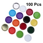 100pcs Colorful Beer Bottle Caps Reusable Tinplate Flat Diy Crafts