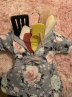 Girls Gray Pink White Floral Shirt Dress Collared Short Sleeve Bow Accent