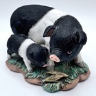 Vintage Homco Pig   Piglet Figurine Black White Farmhouse Decor Cottagecore