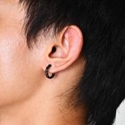 Small Chain Mens Hoop Earrings Gothic Stainless Steel Link Huggie Earrings Men