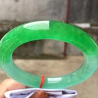 Myanmar Jade Ice Transparent Perfect Round Half Green Bracelet 60mm