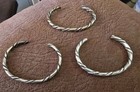 Vintage Authentic Native American Twisted Sterling Silver Cuff Bracelet