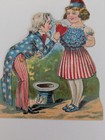 Vintage Americana Uncle Sam Valentine 4th Of July Die-cut Scrap-embossed 1930-40