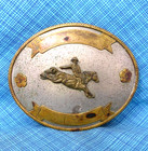Bucking Horse Cowboy Rodeo Trophy Belt Buckle German Silver Vtg Tony Lama gmp742