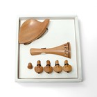 4 4 Full Size Violin Jujube Wood Fittings Set  Pegs Tailpiece Chin Rest Endpin
