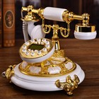 White Gold Luxury Retro European Antique Phone Vintage Corded Telephone F055