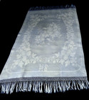 Vtg French Damask Linen Show Towel 30x 50  Ornate Mb Mono Raspberries Birds