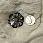 Mexican Black Onyx And Abalone Marked  925 Sterling Brooch Vintage