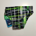Speedo Green Balck Laser Sticks Brief Swim Boys Powerflex Eco Sz 24 Nwt C1