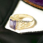 Alexandrite Octagon Cut With 925 Sterling Silver Gold Plated Ring For Men s  12
