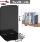 Bookends 1 Pair  Black Metal Book Ends  Heavy Bookends For Shelves  Book Stopper