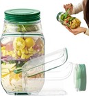 Portable Reusable Salad Jar With Side Opening And Leakproof Seasoning Layer