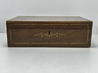 Antique Hand Painted Locking Box Paper Interior Jewelry Sewing Storage No Key