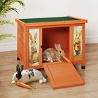 24  Rabbit Hutch Wooden Pet Cage With Asphalt Roof Bunny Small Animal House