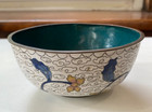 Small Chinese Antique Cloissone Bowl With Flowers 4 1 2  Diameter 2  Height