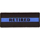 Retired Police Officer Blue Line Sew On Iron On Embroidered Patch