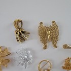 Vintage Costume Lot Of Pins Brooches Lot Of 9  Rhinestone Pearls Pewter