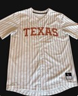 Texas Longhorns Jersey Mens Large White Ncaa Baseball Nike Dri Fit Pinstripe