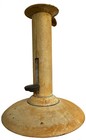 1800s Antique Vintage Hog Scraper Pushup Candlestick Early Off White Paint