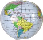 Fun   Portable 16 Inch Inflatable World Globe - Perfect For Learning   Play