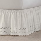 Eyelet Elastic Wrap Around Bed Skirt  Easy On off Dust Ruffle  18 Inch Drop     