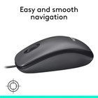 Logitech - M100 Wired Optical Ambidextrous Pc Mouse Optical Tracking - Gray