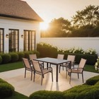 7 Piece Patio Dining Set Outdoor Table Chairs Furniture Set For Garden Yard