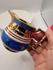 Vintage Patriotic Gold Gilt Creamer Red White Blue Stars Pitcher Usa Decor